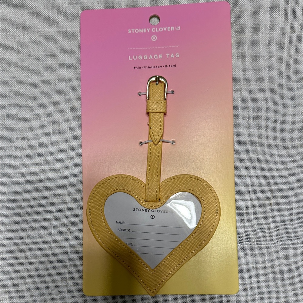 Stoney Clover Lane Yellow Heart Luggage Tag